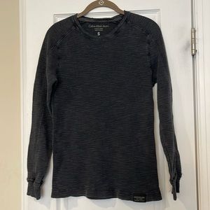 men’s calvin klein thermal waffle shirt S 109-% cotton
